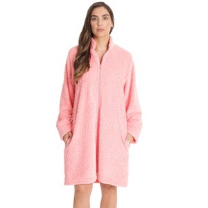 Just Love Plush Zipper Lounger Short Robe - 1 of 3