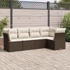 vidaXL Garden Sofa Set Brown PE rattan 5 Piece Set Modular - 2 of 4