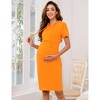 Women's Maternity Casual Dress Summer Short Sleeve Nursing Breastfeeding Dresses with Pocket Pullover Hoodie Dress - 2 of 4