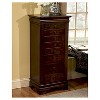 Josette Traditional Wood 8 Lined Drawer Jewelry Armoire Cherry - Powell: Freestanding with Mirror - 3 of 4