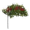 Nearly Natural 34-in Pine and Berries Artificial Plant (Set of 3) - 3 of 4