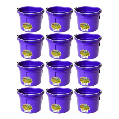 Heavy Duty Farm Bucket Rubber Flex Tub with Handles Little Giant FT11RED 11 Gal 2 Pack 