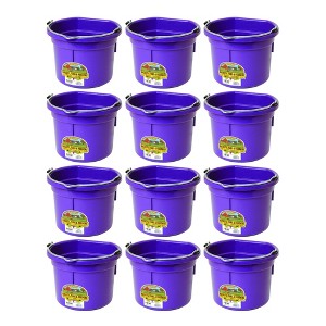 Little Giant P8FBPURPLE 2 Gallon All Purpose Heavy Duty Farm Flat Back Plastic Buckets for Supplies, Toys, Laundry, and Water, Purple, (12 Pack) - 1 of 4