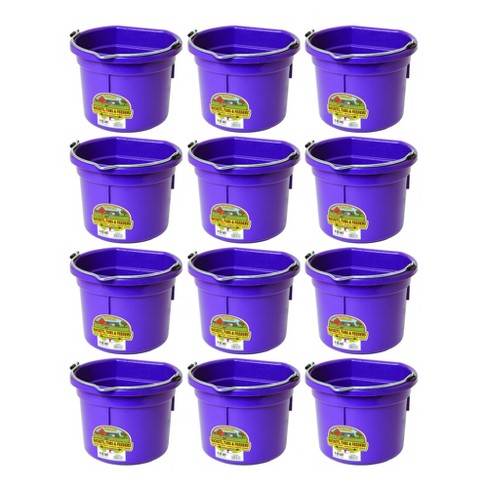Little Giant P8fbpurple 2 Gallon All Purpose Heavy Duty Farm Flat Back  Plastic Buckets For Supplies, Toys, Laundry, And Water, Purple, (12 Pack) :  Target