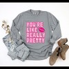 Simply Sage Market You're Like Really Pretty Lips Garment Dyed Long Sleeve - XL - Grey - 3 of 4