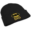 Batman Bat Dad Shield Logo Knit Beanie for Men and Women, Black - 4 of 4