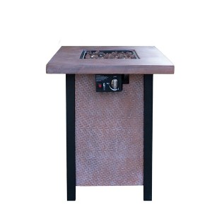 Resenkos 25" H Outdoor Patio Propane Gas Fire Pit Table - 50,000 BTU High-temperature-resistant carving process, Black - 1 of 4