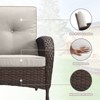 POCASSY 8 Piece Patio Sectional Furniture Set with Swivel Chair, Brown Wicker L-Shape Sectional Corner Sofa Set with Deep Seat High Back Thick Cushion - 4 of 4