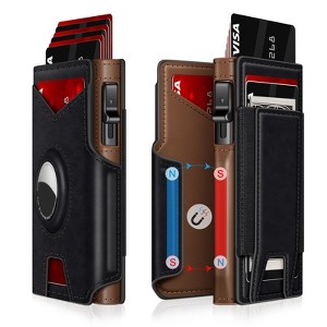 Airtag Wallet for Men, Minimalist Slim Mens Wallet Smart Pop Up Credit Card Holde - 1 of 4