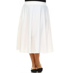 Women's Plus Size Tasmin Flare Midi Skirts - White Mark - 1 of 3