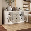 Famapy White 4 Drawer 2-Doors Blinds Accent Dresser For Bathroom - 3 of 4