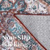 Washable Vintage Floral Area Rug, Traditional Low Pile Carpet, Stain Resistant Non Slip Rug for Living Room, Bedroom, Dining Room, and Office - 4 of 4