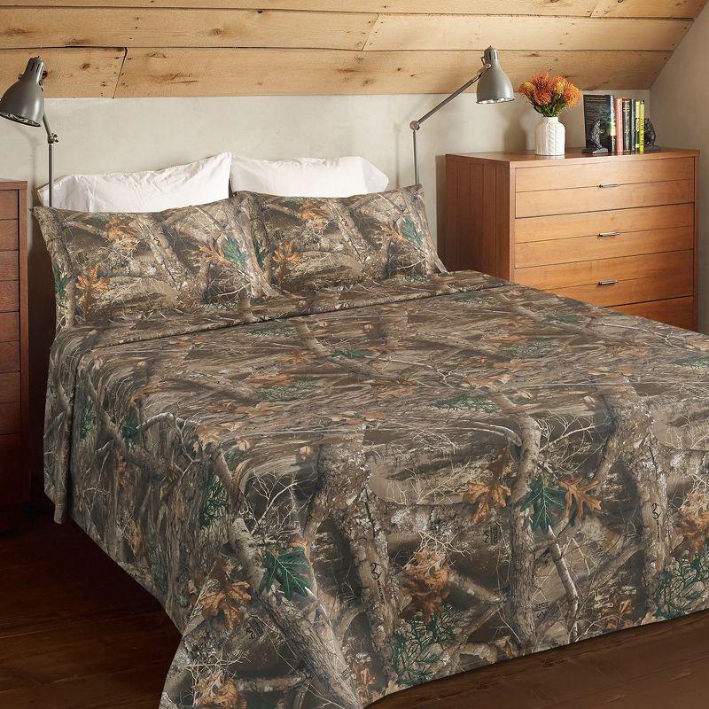 Realtree Edge Camouflage Bed Sheets - 4 Piece Camo Bedding Full - Premium Polycotton Super Soft Hunting Sheet Set - Outdoor Bedding Set, 2 of 9