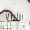 Dewdrop 16 Light 47.2in Mid Century Inspired Pendant Light Central Downrod Radial Symmetric Layout Matte Black ETL For Foyer - 4 of 4