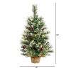 2ft. Snow Tipped Pine & Berry Artificial Christmas Tree with 35 Warm White LED Lights in Burlap Base – Rustic X-Mas Accent - 2 of 4