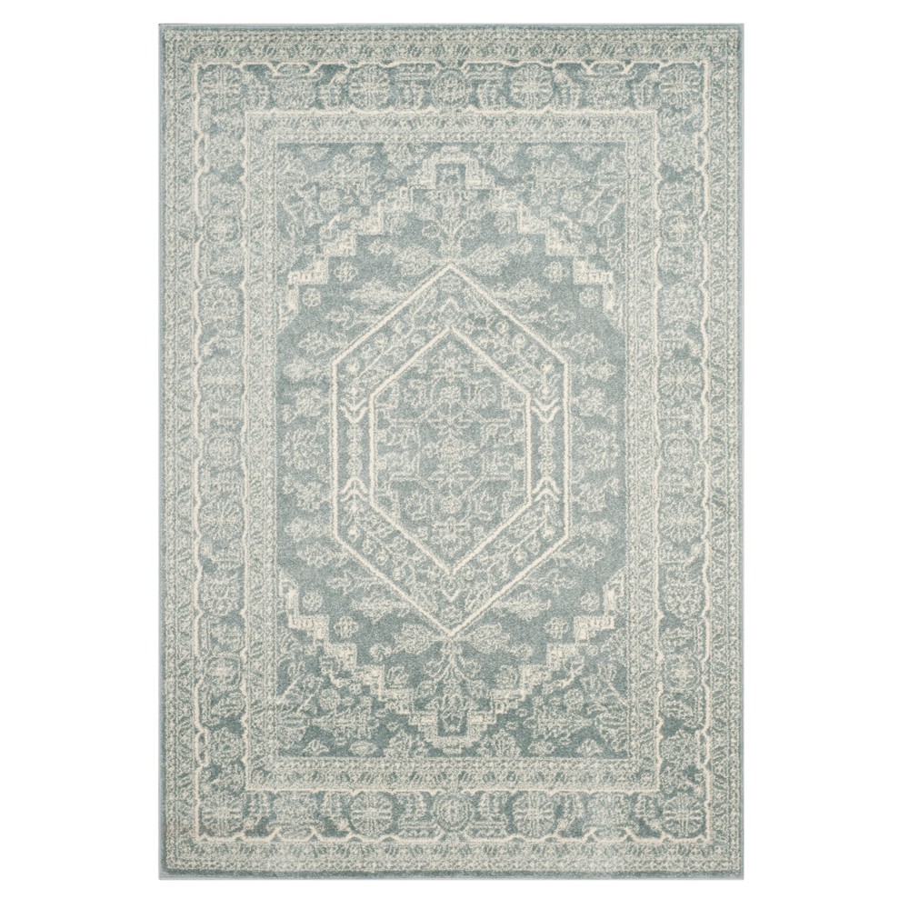 4'X6' Medallion Loomed Area Rug Slate/Ivory - Safavieh