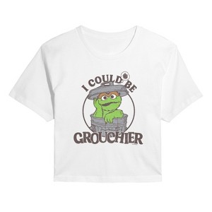 Women's - Sesame Street - I Could Be Grouchier Oscar Cropped Graphic T-Shirt - 1 of 4