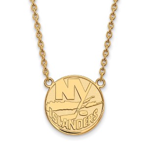 Black Bow Jewelry 10k Yellow Gold New York Islanders NHL Necklace 18 Inch - 1 of 4