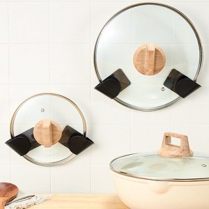 The Lakeside Collection Wall Mounted Lid Holder Pot Lid Organizer Self Adhesive 2 Pairs - 1 of 4