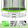 Trampoline For Kids, 10FT Trampoline With Safety Enclosure Net, Basketball Hoop And Ladder, Outdoor Round Recreational Trampoline - 3 of 4