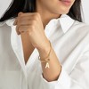 Adornia 14k Gold Plated Half Crystal And Half Paperclip Initial Toggle Bracelet - 2 of 3