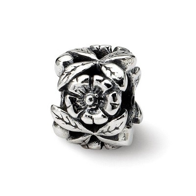 Black Bow Jewelry Sterling Silver Flowers Blooming Bead Charm