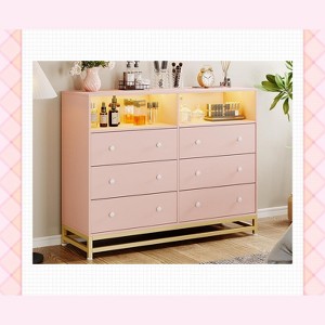 Garvee Wide Dresser for Bedroom with Charging Station - 6 Drawer Dresser with LED Lights - 1 of 4
