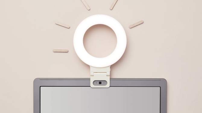 Clip-On Conference Ring Light - heyday&#8482; Stone White, 2 of 5, play video