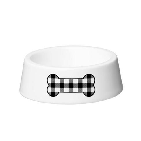 Black ceramic dog fashion bowl