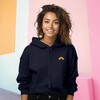 Dalix Rainbow Embroidered Fleece Cropped Hoodie Cold Fall Winter Women - 3 of 4