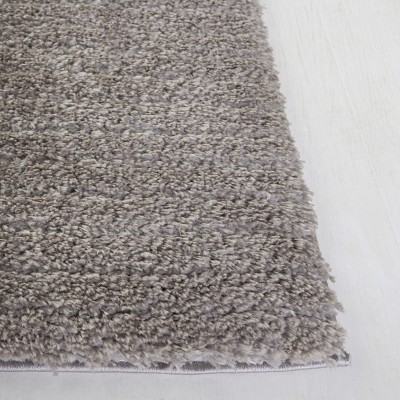 Gray Geometric Shag Synthetic Square Area Rug, 6'7" x 6'7"