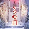 Angel Sar 3FT Lighted Gift Box Tower, Pre-lit Stacked Present Ornament with 80 Warm White LEDs, Indoor/Outdoor Christmas Decoration with Ground Stakes - 4 of 4