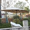 14FT Double Sided Polyester Outdoor Umbrella,Garden Umbrella With 12 Ribs,Patio Large Rectangular Umbrella,Base Not Included-Coolbibila - 2 of 4