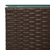 vidaXL Side Table with Glass Top Brown 13.8"x13.8"x20.5" Poly Rattan - 3 of 4