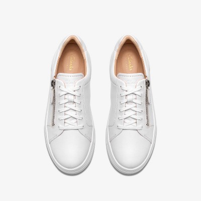 Обувь Clarks Womens Hollyrose Zip White Leather Shoes 8 Medium — фото 7