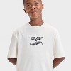Boys' Hot Wheels Embroidered Front and Back Graphic Oversized Short Sleeve T-Shirt - Ivory - 2 of 4