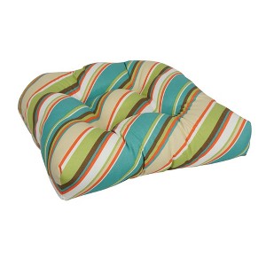 Blazing Needles, 19-inch U-Shaped Spun Polyester Outdoor Tufted Dining Chair Cushion - 1 of 2