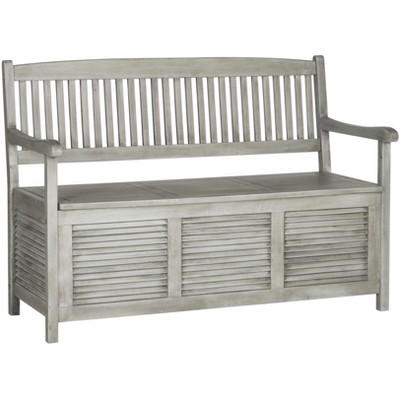 Transitional Gray Acacia Wood Storage Bench - 50"