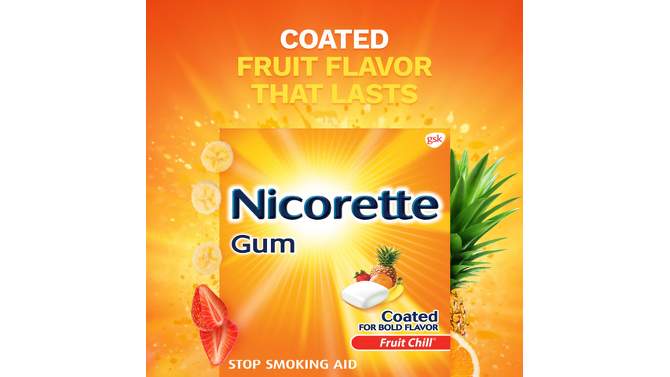 Nicorette 2mg Gum Stop Smoking Aid - Fruit Chill, 2 of 12, play video