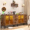 Aheaplus Sideboard Buffet Cabinet with 5 Wood Drawers - 3 of 4
