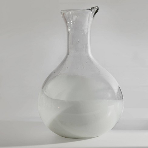 Mexican Handblown Carafe White Base - Verve Culture - image 1 of 3