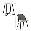 5-piece Dining Set for 4, Round Glass Dining Table Set with 4 Black Mesh Rattan Chair for School Apartment, Dining Room Furniture - The Pop Home - 3 of 4