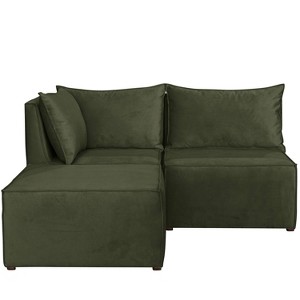 French Seamed Sectional in Velvet Loden Green - Cloth & Co.
