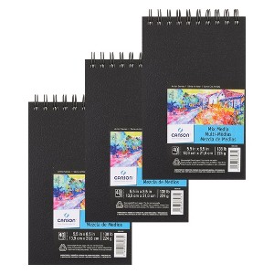 Canson Artist Series Mixed Media Art Book, Black Cover, Side Wire Binding, 40 Sheet, 14X21.6 inch, Pack of 3 - 1 of 4
