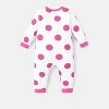 Disney Mickey and Friends Minnie Mouse Baby Girl Character & Polka Dots Print Jumpsuit/Romper - 2 of 4