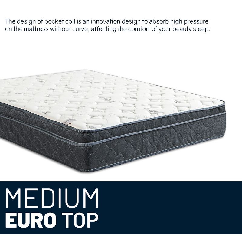 Continental Sleep, 12-Inch Medium Firm Euro Top Single Sided Hybrid Mattress, Compatible with Adjustable Bed, 5 of 7