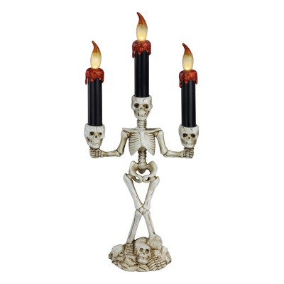 Northlight Flameless Dripping Candles Halloween Skeleton Candelabra - 14.5"