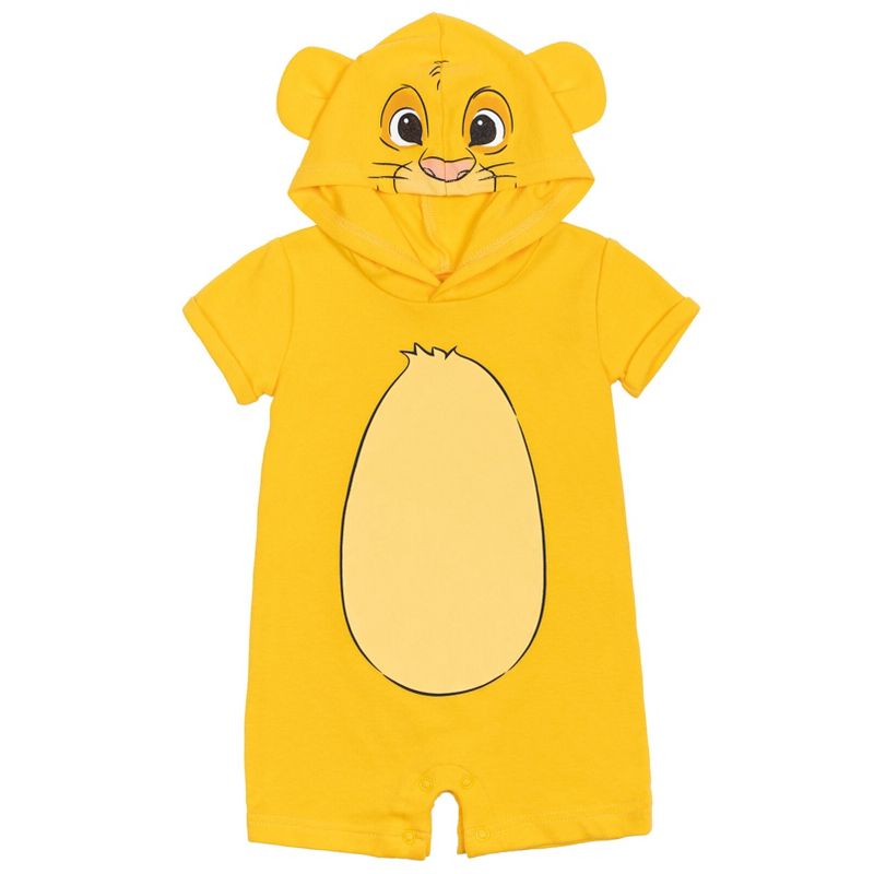 Disney Winnie the Pooh Mickey Mouse Lion King Simba Romper Newborn to Infant, 1 of 9