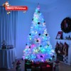 Angel Sar 8FT Pre-lit White Christmas Tree, APP Controlled 500 RGB Lights, 1500 Branch Tips, Hinged Design for Home Office Party Decor - 2 of 4
