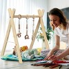 Infans Foldable Wooden Baby Gym W/3 Wooden Teething Toys Hanging Bar Baby Gift Natural - 4 of 4
